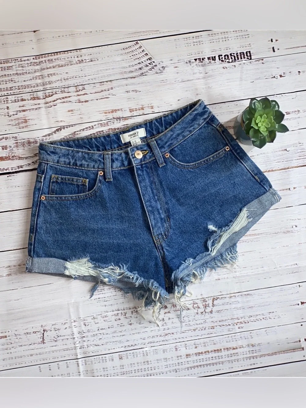 NWOT Distressed Denim Shorts